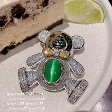 곰돌이보석브로치