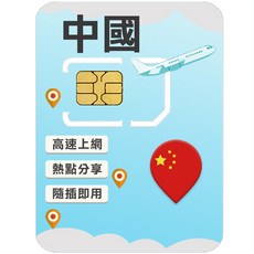中國高速上網SIM卡 (免翻牆), 1個, 8日, 每日3GB高速上網
