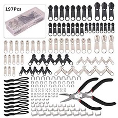 HailiCare 지퍼 지퍼 수리 키트 수리 용 펜치있는 봉제 교체 diy 지퍼 지퍼 끌어 다기능 지퍼 헤드 지갑 바느질 수제 복장 수예 수리 코트 가방에 사용할, 단일상품