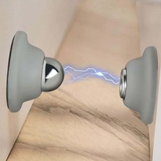 간편 문 쾅 방지 마그네틱 방문 도어 스토퍼 방문콕방지 무타공말발굽 미닫이문 세련된, 그레이_1P