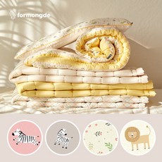[포몽드] 모달 생크림 아기 차렵 이불 신생아 유아 겨울, 제품:모달 생크림 차렵이불 / 선택:02핀토그레이