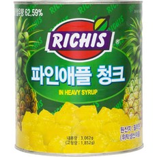 리치스 파인애플 청크 3kg 업소용 대용량, 1개