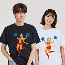 키밍 치어리더 응원 기본티셔츠 검정티셔츠 반팔셔츠