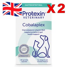 60정 2통 프로텍신 코발라플렉스 B12 B9 엽산 반려견 반려묘 Protexin Cobalaplex Prebiotics, 2개