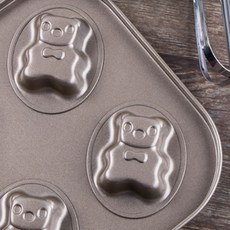 귀여운 마들렌 틀 6구 조가비 붕어빵 토끼 곰돌이 초코 레몬 구움과자, 1개