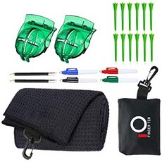 FINGER TEN 골프 볼 라이너 라인 마커 정렬 키트 남성용 선물 세트 골프 클럽 클리너 브러시 도구 타월, One Color_Golf Ball Liner Too, One Color