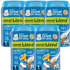 Gerber 유아용 프로바이오틱 오트밀 시리얼, 5개, 227g, 복숭아 사과