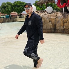  베어릭 남자 빅사이즈 씨서프 집업 래쉬가드 비치웨어 수상레저 수영복 여름 물놀이 바캉스 큰옷, 블랙, 집업 래쉬가드 (단품) 