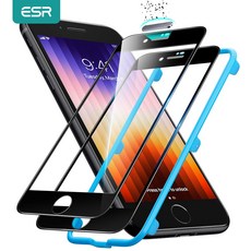 ESR 강화 유리 아이폰 호환 SE 아모라이트 화면 보호기 풀 커버 8 7 필름