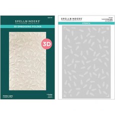 댄싱 크리스마스 프렌즈 컬렉션의 스펠바인더스 BD-0886 레이어드 홀리데이 라이트 엠보싱 폴더 및 스텐실 번들, 댄싱 크리스마스 프렌즈 컬렉션의 스펠바인더스 BD-08