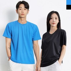 남여공용 빅사이즈 쿨론 라운드 베이직 반팔티셔츠