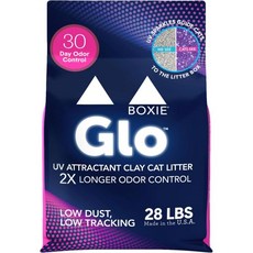 Boxie® Glo™ 30일 냄새 조절 클레이 고양이 쓰레기 뭉침 28파운드 멀티캣 99.9 먼지 없음 저추적 자외선 유인제 간편한 스쿱을 위한 우수한, 28lb, 1개