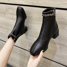 미들부츠 굽이얕은부츠 가을겨울 앵클부츠 2020신제품 겨울용 남녀신발 슬림부츠 마르틴 잉글랜드 탄력 통굽 부티