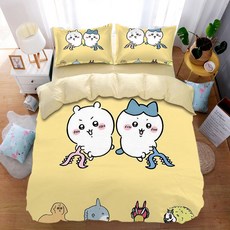 먼작귀이불 치이카와 하치와레 먼작귀 프린트 이불 커버 세트 침대 침실