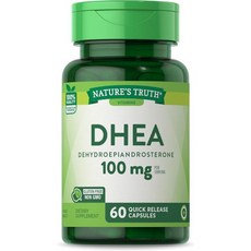 Nature's Truth 네이처트루스 부신 100mg 60캡슐 면역 지원 호르몬 밸런스 DHEA 글루텐 프리 비타민 보충제, 1개, 60정