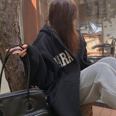 빈티지 캐주얼 집업 한국 겨울 플리스 오버사이즈 여성 하라주쿠 후드