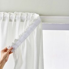 해수비 누구나 붙이는 찍찍이 벨크로 쉬폰커튼 나비주름