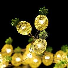 조야톰 파인애플 장식 끈 조명 13.85ft 40 발광다이오드(LED) 따뜻한 흰색 방수 트로피컬 네버티컬 조명, 단일옵션