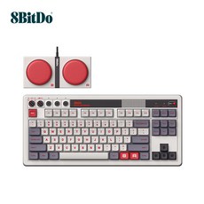 8BitDo 레트로 무선 메카니컬 게이밍 기계식 키보드 매크로 단축키 87키 듀얼슈퍼버튼포함, N Edition 그레이, 텐키리스