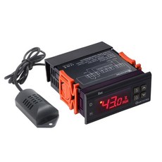 해외디지털 습도 컨트롤러 10%-99% RH 220V 10A 온도계 습도계 인큐베이터 제습기 온도 조절기 센서가있는, 한개옵션0