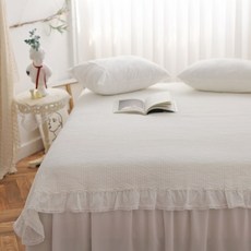 순면고밀도워싱피그먼트침대패드스프레드레이스 TOP01