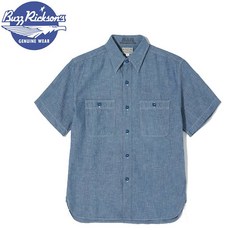 버즈릭슨 샴브레이 워크 셔츠 남방 반팔 캐주얼 BR35856 블루
