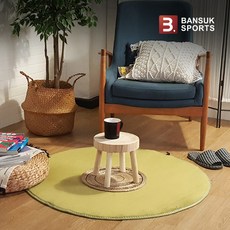 반석스포츠 피트니스 러그 바닥매트 원형러그, 그린
