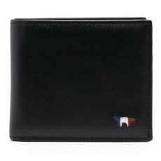 MAISON KITSUNE [명품]메종키츠네 23SS 음각 트리컬러 폭스 로고 반지갑 블랙 ..