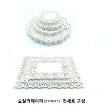 더이안 도일리페이퍼 종이레이스 컵받침만들기 원형 사각 100매, 사각-25x35
