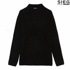 SIEG 알팔카 블랜딩 반폴라 블랙 니트 PWUCX8016
