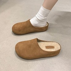 큰귀멍멍 여성 겨울 양털 사무실 방한 털신 스웨이드 방한슬리퍼