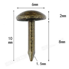 (100 세트) 6mm-25mm 금속 청동 리벳 장식 손톱 Doornail 소파 손톱 부드러운 가방 손톱 압정 골동품 손톱 압정, 6mm