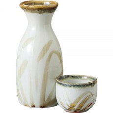 도쿠리 사케잔 에일넷(Ale-net) 술기 세트 덕리 오쵸코 지름 7x높이 16cm 310ml 유백 스스키 대덕리 도기 미노야키 열등, 1개