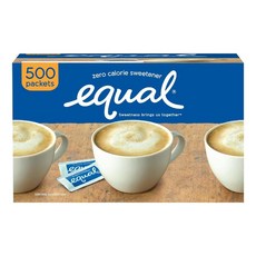 이퀄 EQUAL 제로 칼로리 스위트너 설탕 대체 감미료 낱개 패킷, 230g, 500개