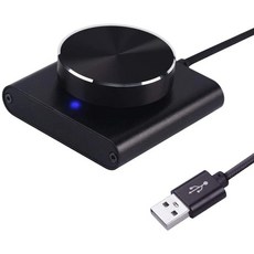 USB 볼륨 제어 무손실 PC 노트북 스피커 컨트롤러 노브 조절기 디지털 컨트롤 하나의 키 음소거 기능 포함, [01] Black, 1)Black