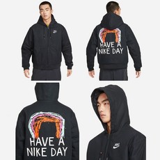 나이키 해브 어 나이키 데이 그래픽 캔버스 후드 집업 자켓 DQ4184-010 Nike Sportswear