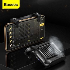 Baseus Gamepad 조이스틱 게임 트리거 PUBG L1RL 게임 슈터 화재 버튼 전화 쿨러 아이폰 Andriod 모바일 컨트롤러|게임 패드|, 폴란드, 1개, Black