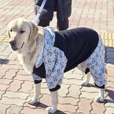 아리독 강아지옷 대형견옷 기모안감 겨울 큰개 후드 애완 운동복 올인원, 1개, 01-블랙베어