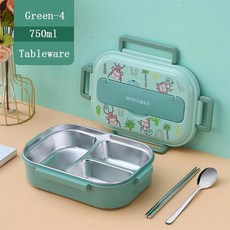 스테스 도시락 상자 원숭이 누출 방지 식품 용기 학교 사무직, 6.Green-3