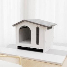 사계절 일반 탈착식 플라스틱 개 케이지 방수 야외 고양이 집 넓은 공간, 1개
