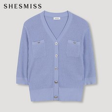 쉬즈미스 브이넥 버튼 니트 가디건 SSKCDN21070 LL