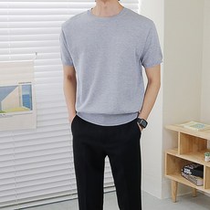 남자라운드반팔니트