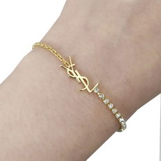 [생로랑] [명품]더팩토리 논현 24SS YSL 카산드라 라인스톤 브레이슬릿 팔찌 712