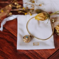 PINA / 동 도금 18K 골드 꽃주머니 팔찌 생일선물