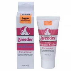 WBGM_ 강아지 염색 브리더 염색약 뉴드림칼라 오렌지색 50ml, 단일 수량