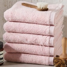 SOFT TOUCH Bath&Living 無螢光劑30支棉野餐毛巾 120g, 5條, 粉色