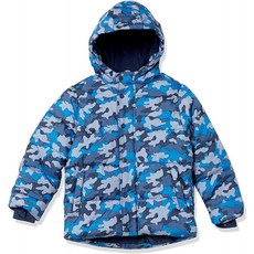 Amazon Essentials Essentials Boys 중량급 후드 퍼퍼 재킷 코트 Blue Camo 3T: 스포츠 &amp; 아웃도어