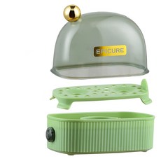 EGrape 미니 전기 계란 조리기 음식 찜기 보일러 아침 식사 기계 휴대용 주방 조리 기구 220V 50HZ, green, 1개