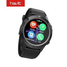 Havit 스마트 워치 블루투스 GPS 정보 푸시 심장 박동 지능형 공기 압력 IP67 방수 전체 라운드 화면 작업|스마트 시계|