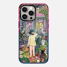  케이스티파이 CASETiFY 아이폰 15 프로 맥스 임팩트 케이스 MagSafe 호환 비비안 호 홈 가든 클래식 블루, Cotton Candy 